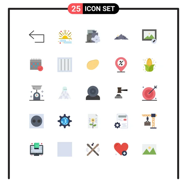 Stock Vector Icon Pack Signos Línea Símbolos Para Editar Montaña — Archivo Imágenes Vectoriales