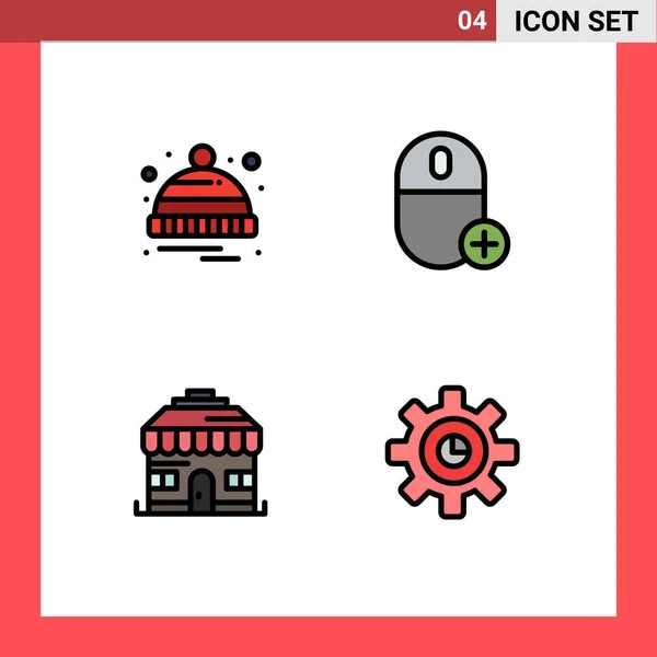 Universal Icon Symbols Group Modern Filledline Flat Colors Cold Construção — Vetor de Stock