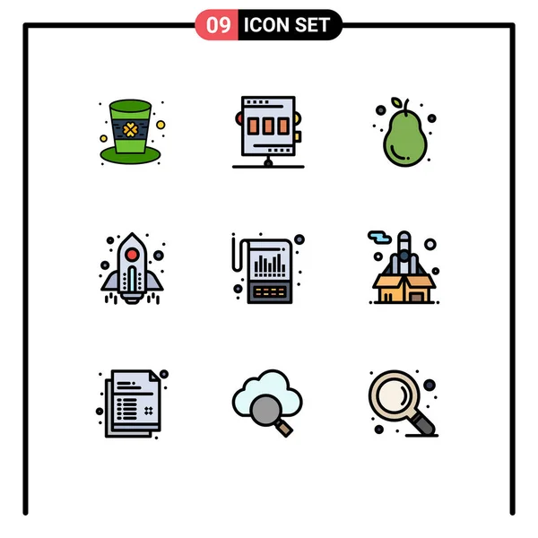 Stock Vector Icon Pack Signos Símbolos Línea Para Lanzamiento Nave — Archivo Imágenes Vectoriales