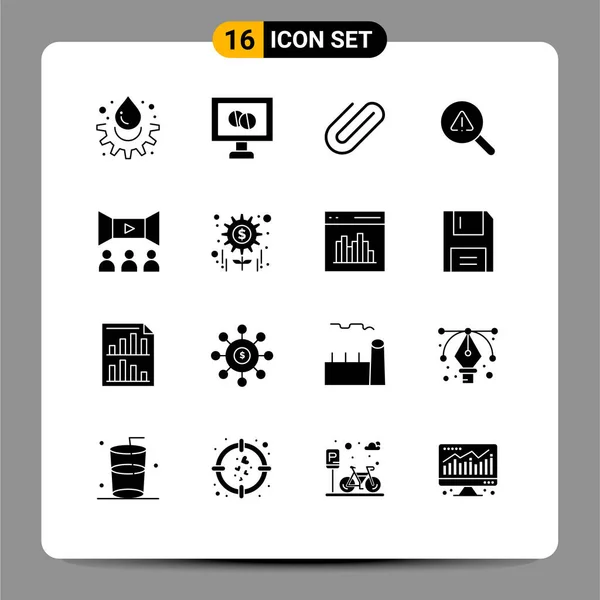 Conjunto Iconos Interfaz Usuario Moderna Símbolos Signos Para Películas Cine — Vector de stock