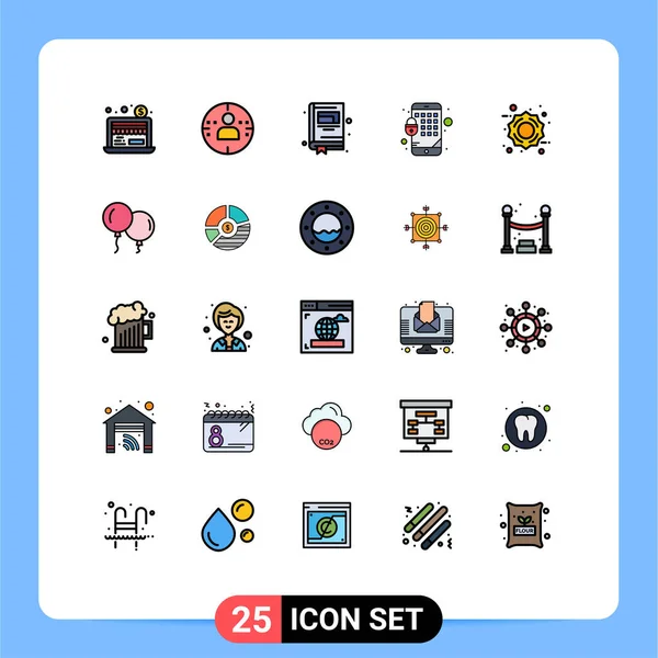 Set Modern Icons Symbols Signs Spring Baloons Notepad Percentage Sale — Stock Vector