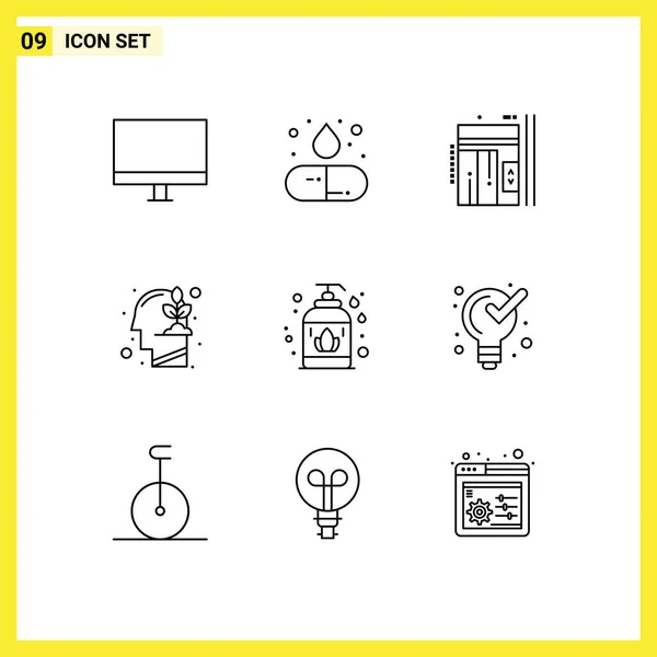 Creative Icons Modern Signs Symbols Growth Investment Medicine Human Editable — Stock Vector