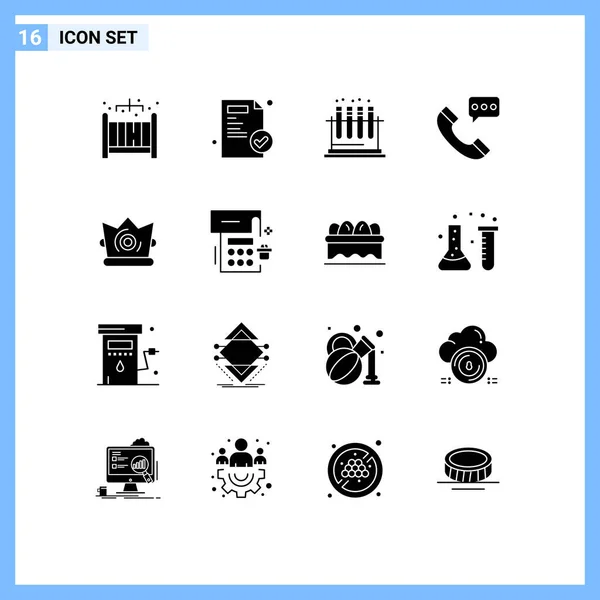 Universal Icon Symbols Group Modern Solid Glyphs King Melhor Teste — Vetor de Stock