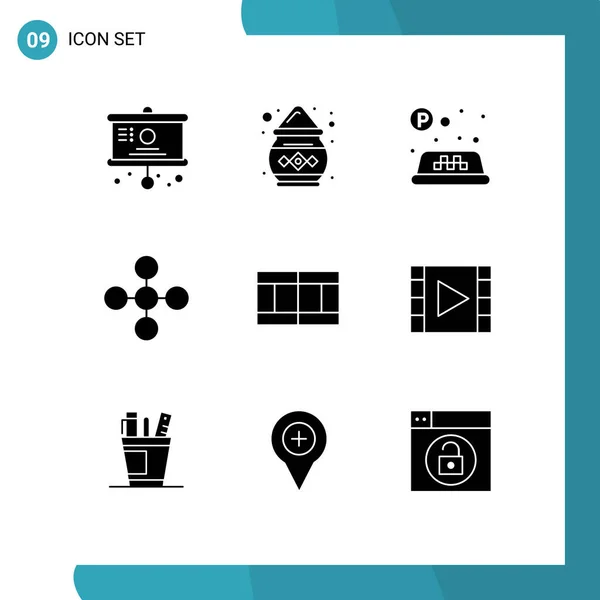 Stock Vector Icon Pack Líneas Signos Símbolos Para Tenis Campo — Vector de stock