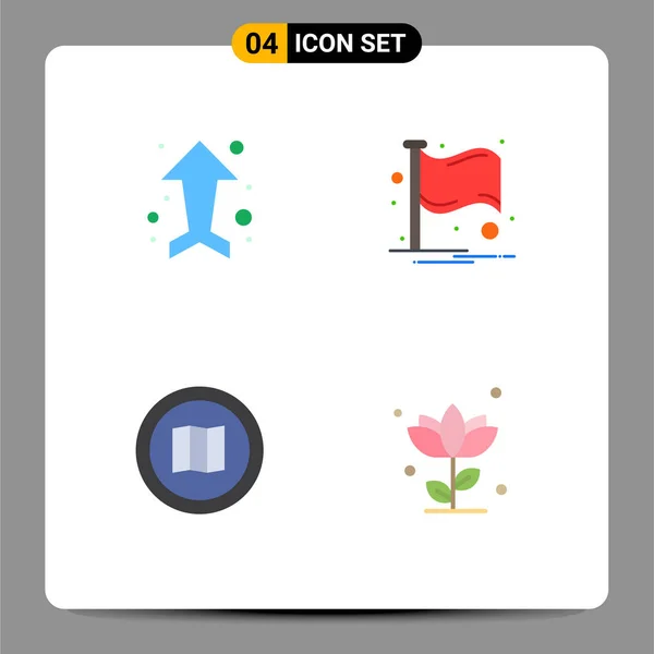 Pictogram Set Simple Flat Icons Arrow Google Direction Notification Mapquest — Stock Vector