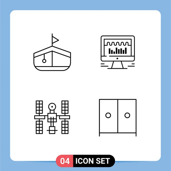 Set Von Modernen Symbolen Symbole Zeichen Für Boot Plattform Computer — Stockvektor
