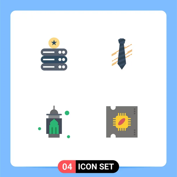 Flat Icon Concept Voor Websites Mobiele Apps Data Moskee Opslag — Stockvector