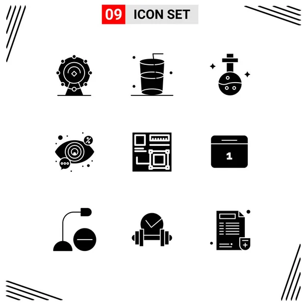 Universal Icon Symbols Group Modern Solid Glyphs Browser Vision Lab —  Vetores de Stock