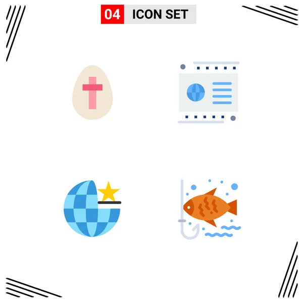 Mobile Interface Flat Icon Set Mit Piktogrammen Aus Globus Zeichen — Stockvektor