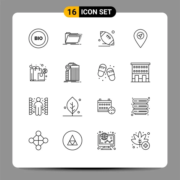 Creative Icons Modern Signs Symbols Pointer Location Files Game American — Stock Vector