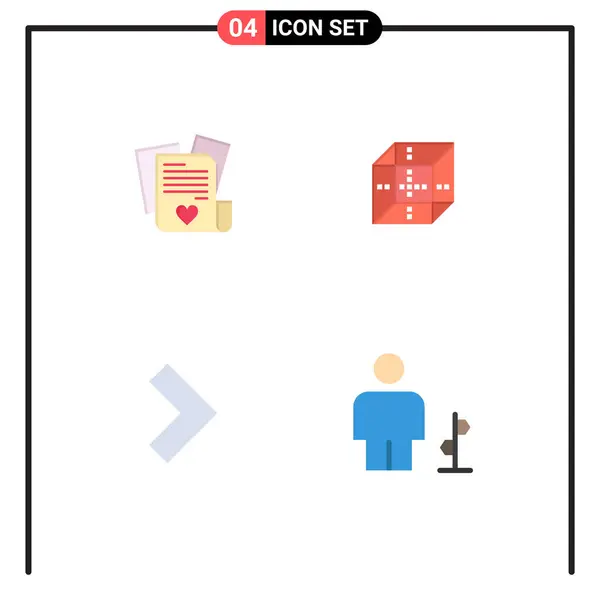 Universal Flat Icon Signs Simboli File Destra Matrimonio Informatica Avatar — Vettoriale Stock