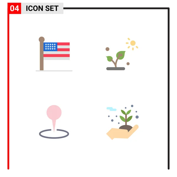 Conjunto Iconos Interfaz Usuario Moderna Símbolos Signos Para Bandera Mapa — Archivo Imágenes Vectoriales