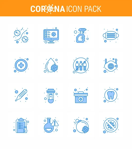 Simple Set Covid Protection Blue Icon Pack Icon Included Medical — Stock Vector