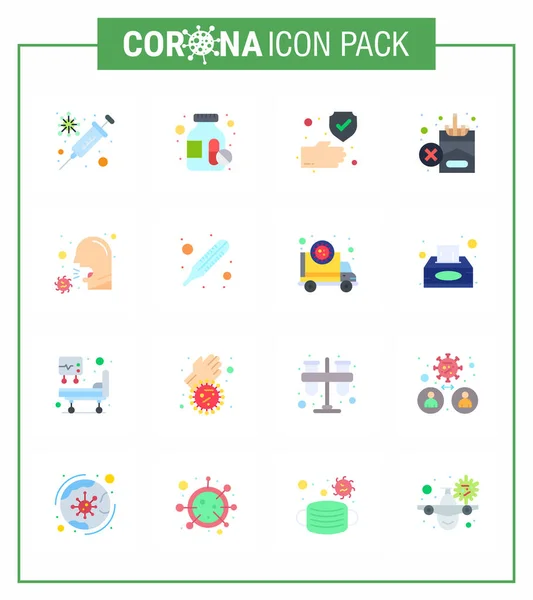 Coronavirus Precaution Tips Icon Healthcare Guidelines Presentation Flat Color Icon — Stock Vector