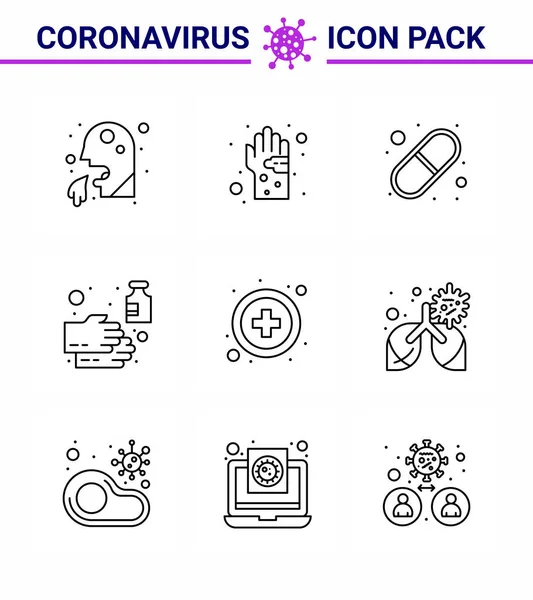 Simple Set Covid Protection Blue Icon Pack Icon Included Soap — Archivo Imágenes Vectoriales