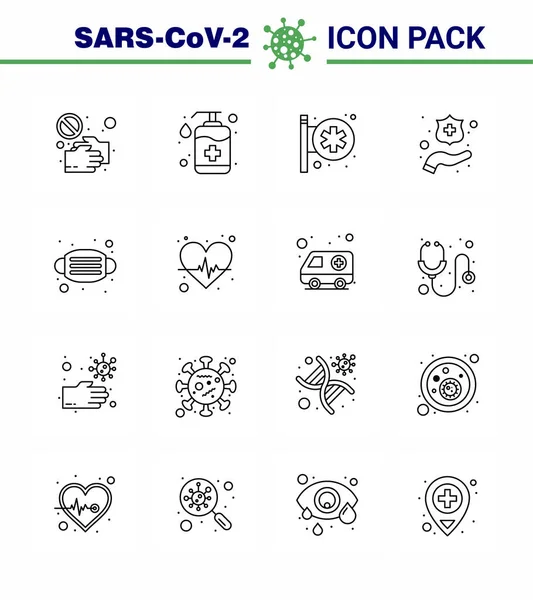 Conjunto Iconos Covid Para Infografía Paquete Línea Como Lavado Protección — Vector de stock