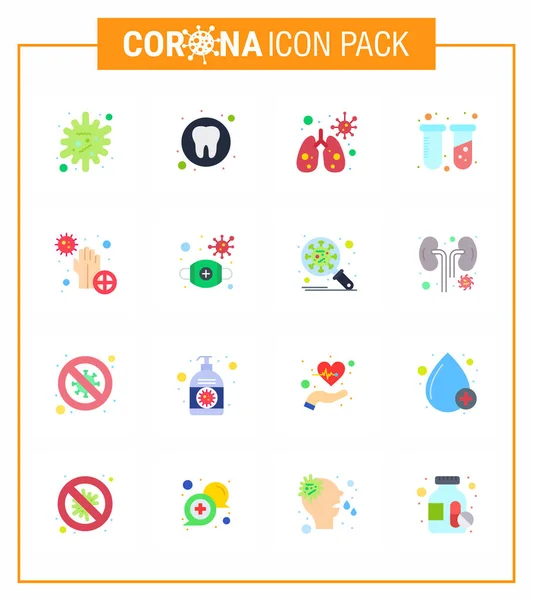 Coronavirus Awareness Icons Flat Color Icon Corona Virus Flu Related — Stock Vector