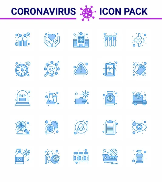 25 Blue Coronavirus disease and prevention vector icon brake, test tubes, health care, test, experiment viral coronavirus 2019-nov disease Vector Design Elements