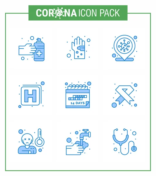9 Blue Coronavirus disease and prevention vector icon date, medicine, hygiene, hospital, covid viral coronavirus 2019-nov disease Vector Design Elements