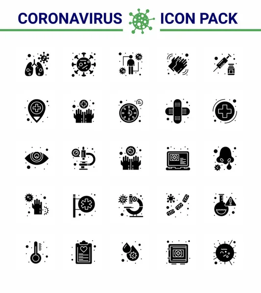 Coronavirus 2019 Ncov Covid Prevention Icon Set Drugs Dry Host — Stock Vector