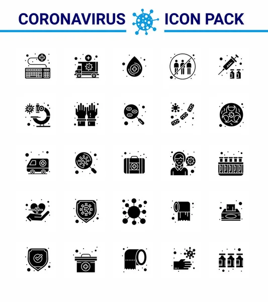 Coronavirus Awareness Icon Solid Glyph Symbole Symbol Beinhaltete Transfer Mensch — Stockvektor