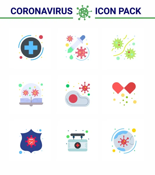 Coronavirus Awareness Icons Flat Color Icon Corona Virus Flu Related — Stock Vector