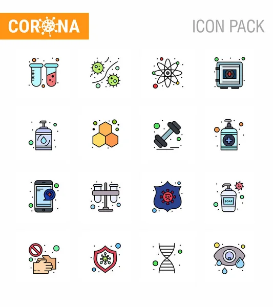 Covid19 Corona Virus Contamination Prevention Blue Icon Pack Securitybox Protection — Stock Vector