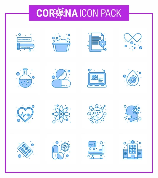 Coronavirus Precaution Tips Icon Healthcare Guidelines Presentation Blue Icon Pack — Stock Vector