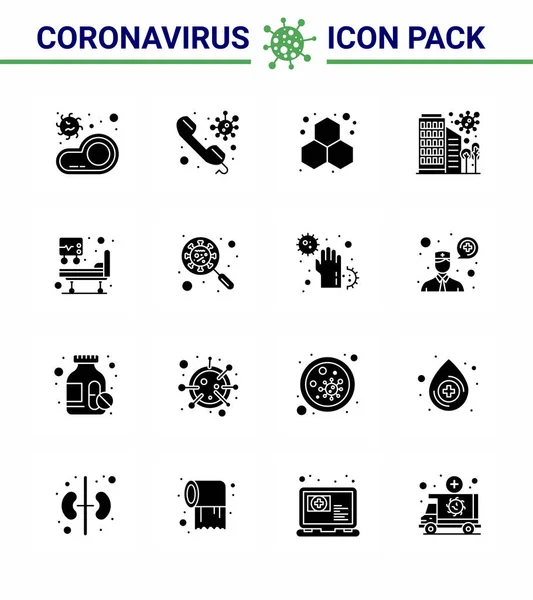 Covid Protection Coronavirus Pendamic Solid Glyph Black Icon Set Protection — Stock Vector