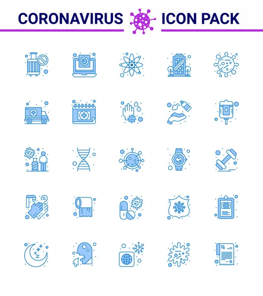 Coronavirus 2019 Ncov Covid Профілактичний Іконний Набір Бактерій Карантин Вірус — стоковий вектор