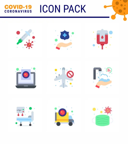 Coronavirus Precaution Tips Icon Healthcare Guidelines Presentation Flat Color Icon —  Vetores de Stock