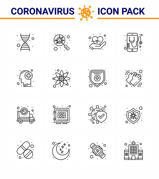 Prevención Del Virus Corona Covid19 Consejos Para Evitar Lesiones Icono — Archivo Imágenes Vectoriales