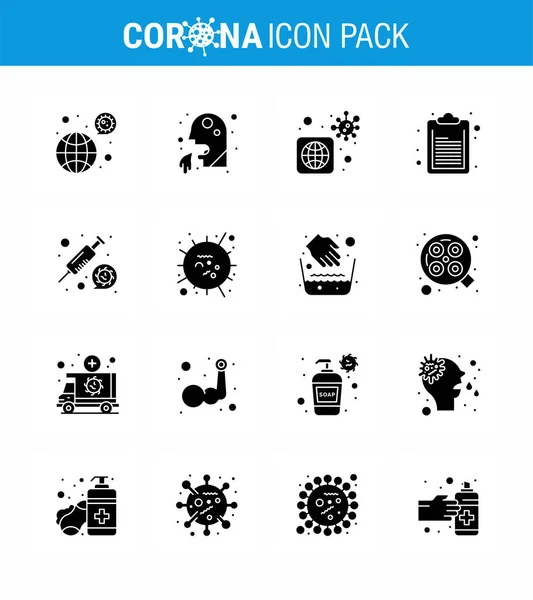 Coronavirus Precaution Tips Icon Healthcare Guidelines Presentation Solid Glyph Black — Stock Vector