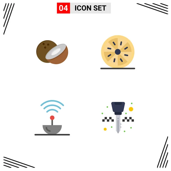 Stock Vector Icon Pack Line Segni Simboli Cocco Scienza Cibo — Vettoriale Stock