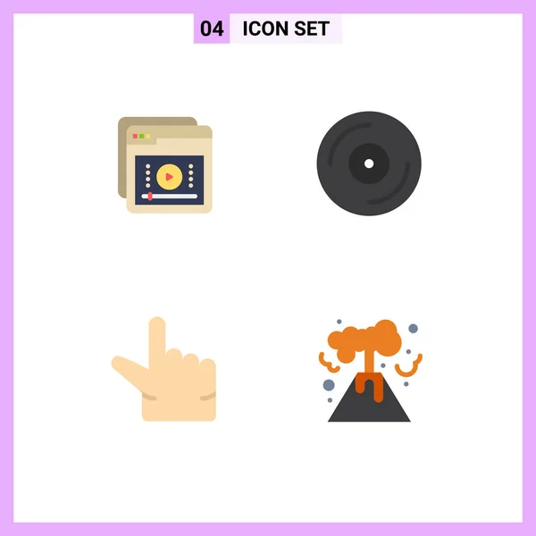 Creative Icons Modern Jelek Szimbólumok Oktatóanyagok Lemezjátszó Oktatás Eszközök Csipet — Stock Vector