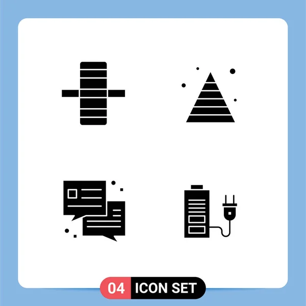 Universal Icon Symbols Grupo Glifos Sólidos Modernos Borde Oficina Negocio — Archivo Imágenes Vectoriales