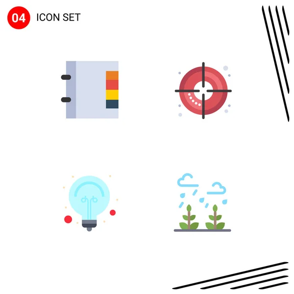 Set Modern Icons Symbols Signs Contacts Tips Target Bulb Growth — Stock Vector