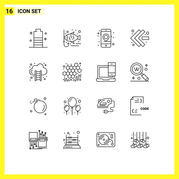 Thematic Vector Outlines Editable Symbols Finance Left Leisure Fast Forward — Stock Vector