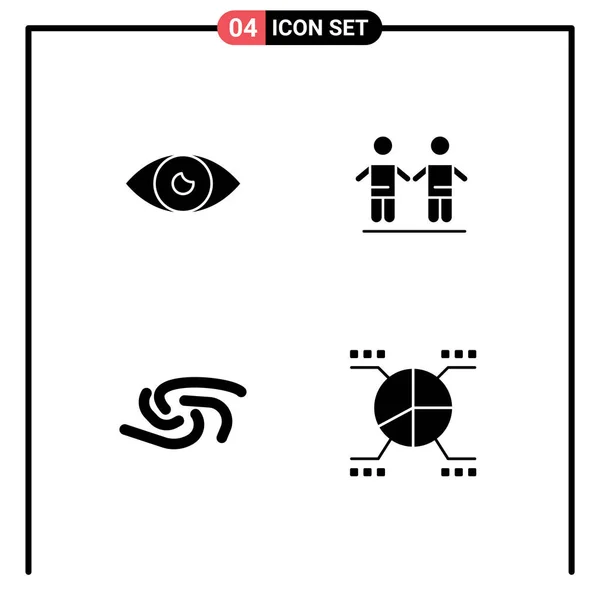 Kumpulan Glyph Solid Modern Signs Symbols Web Print Media Seperti - Stok Vektor