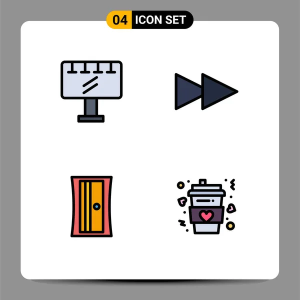 Stock Vector Icon Pack Líneas Símbolos Para Tablón Notas Café — Archivo Imágenes Vectoriales