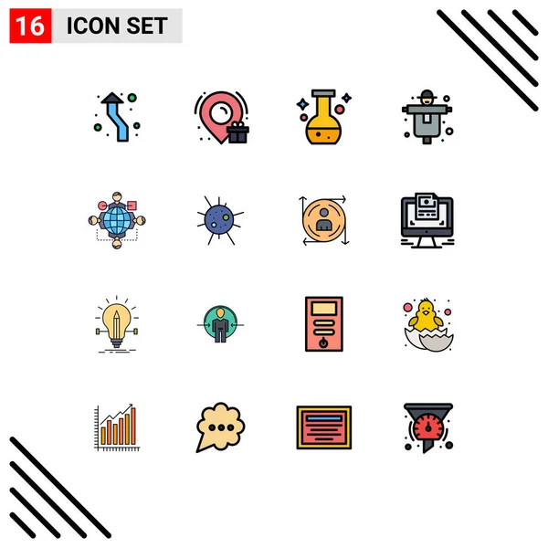 Conjunto Iconos Interfaz Usuario Moderna Símbolos Signos Para Instrucción Espantapájaros — Vector de stock