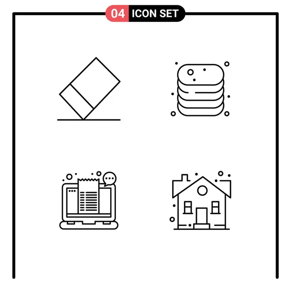 Interface Utilisateur Paquet Couleurs Plates Filledline Base Caoutchouc Achats Cuisson — Image vectorielle