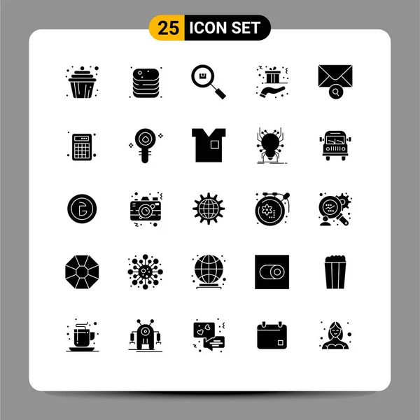 Set Modern Icons Symbols Signs Hand Gift Shop Christmas Product — Stock Vector