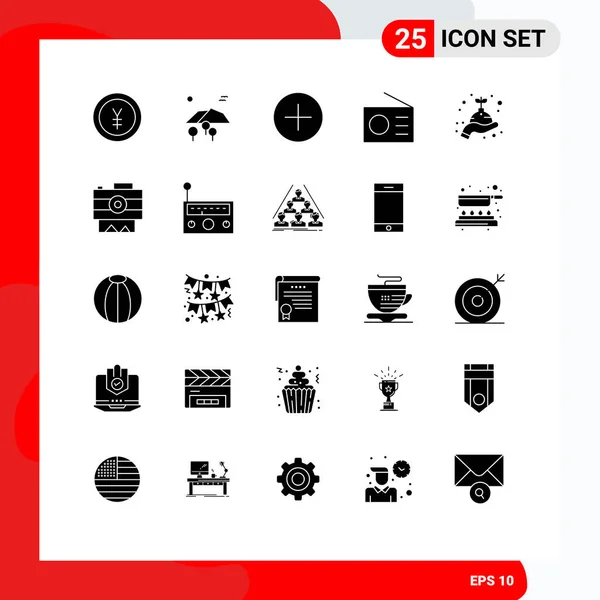 Universal Icon Symbols Group Modern Solid Glyphen Growth Technologie Add — Stockvektor