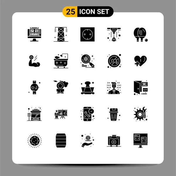 Conjunto Icones Modernos Símbolos Sinais Para Equipamentos Atividades Torre Impressora — Vetor de Stock
