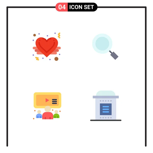 Universal Flat Icons Set Web Mobile Applications Love Angel Online — Stock Vector