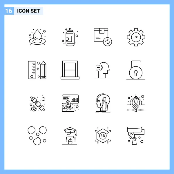 Stock Vector Icon Pack Van Line Signs Symbolen Voor Ontwikkeling — Stockvector