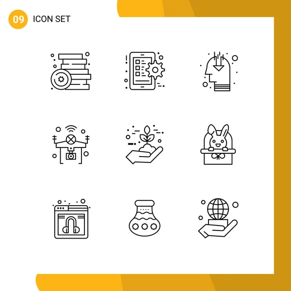 Set Von Modernen Symbolen Symbole Zeichen Für Wifi Iot Smartphone — Stockvektor