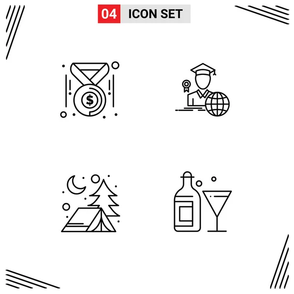 Universal Icon Symbols Group Modern Filledline Flat Colors Badge Camp — Vetor de Stock