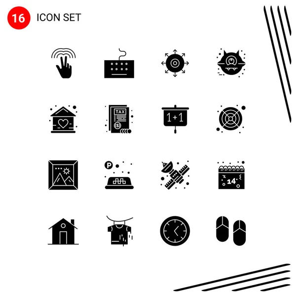 Stock Vector Icon Pack Line Signs Symbols Home Building Point — Stock Vector